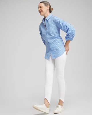 No Stain Fray Hem Ankle Jeggings click to view larger image.