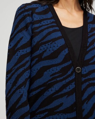 Double Knit Zebra Print Cardigan click to view larger image.