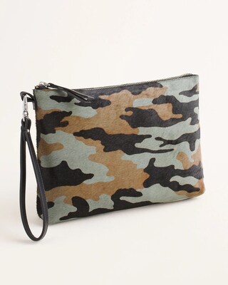 Camo-Print Haircalf Clutch
