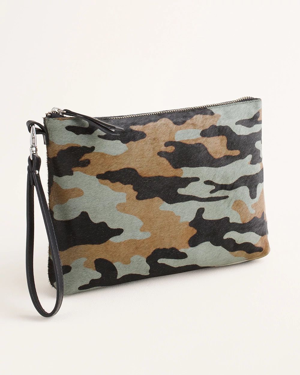 Camo-Print Haircalf Clutch