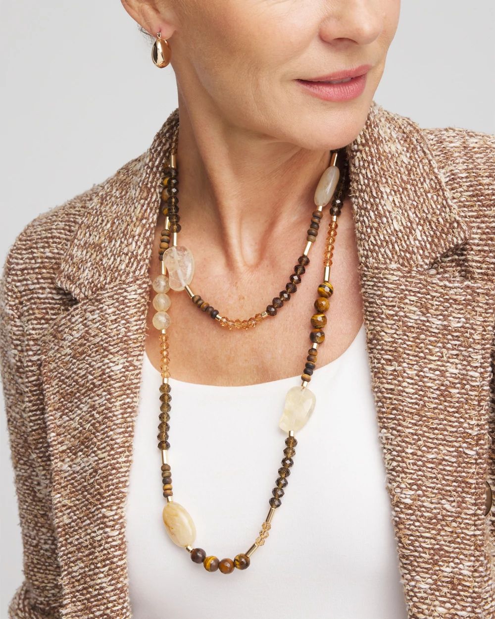 Tiger's Eye Single-Strand Necklace