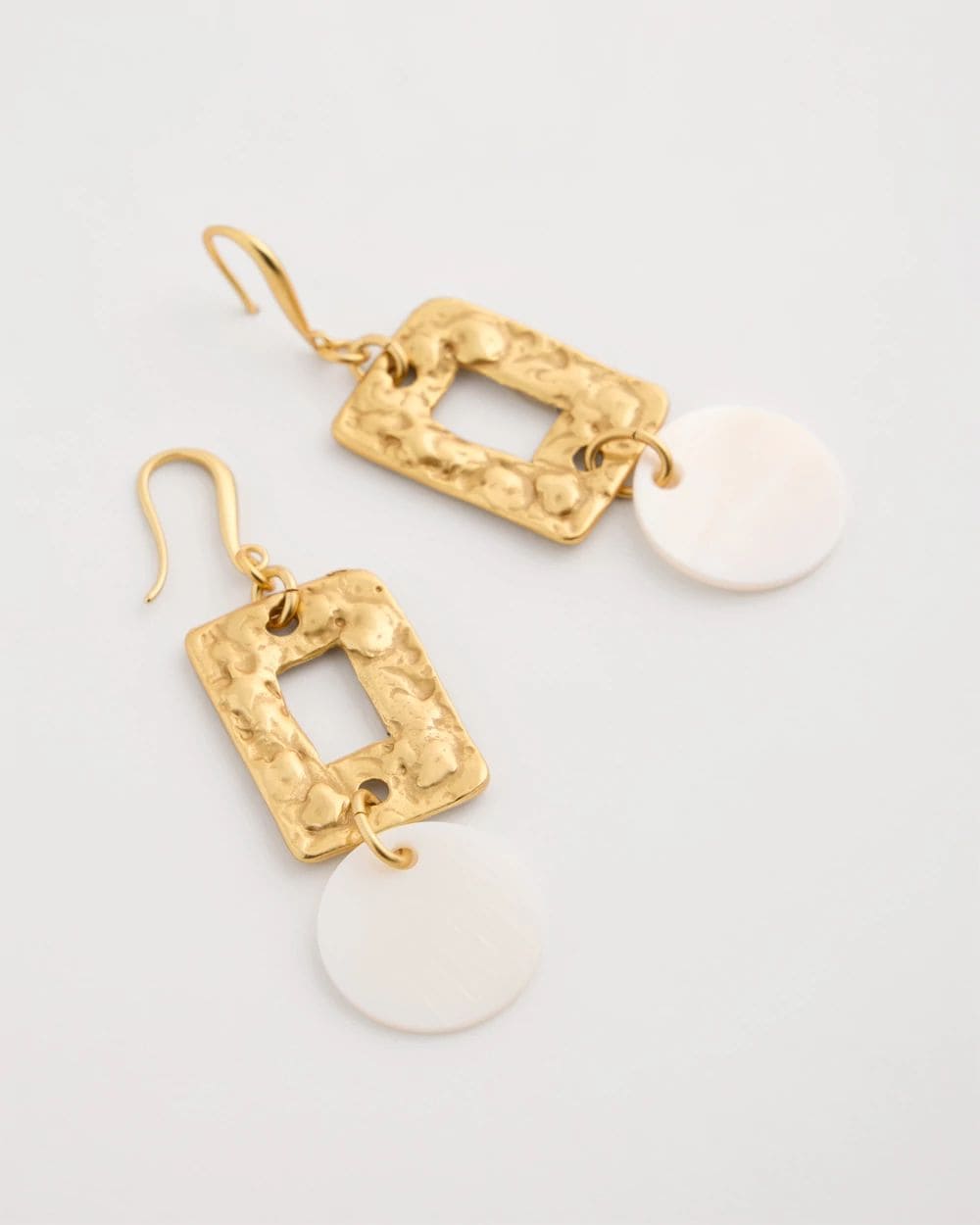 Pearl Hammered Drop Earrings