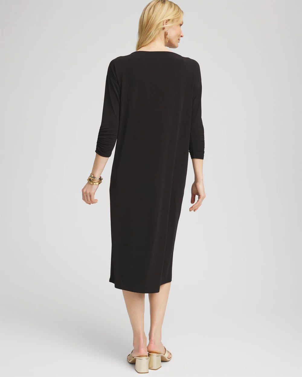 Batwing Sleeved Jersey Midi Dress