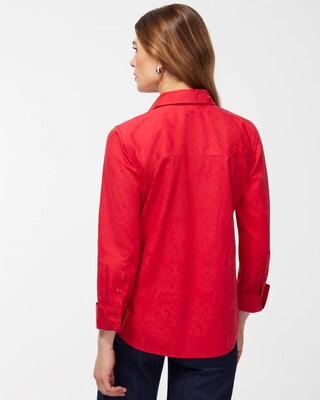 No Iron Stretch Jacquard Print Shirt