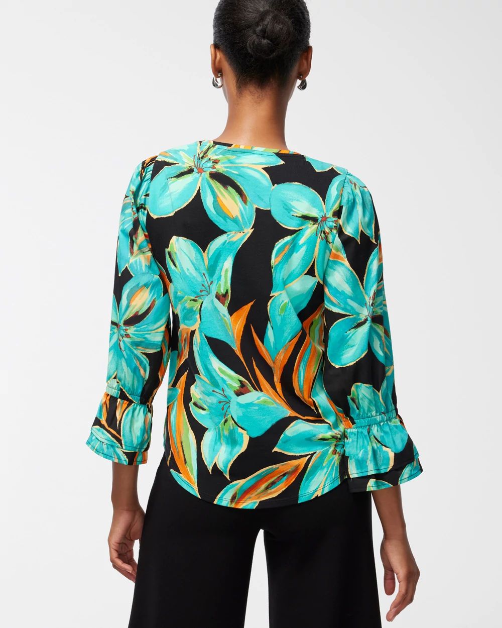 Floral Flutter Sleeve Top