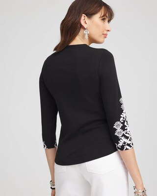 Ikat Pima 3/4 Sleeve Everyday Tee click to view larger image.
