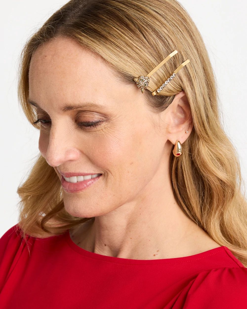 Green Eyed Leopard Hair Pin Set of 2 click to view larger image.