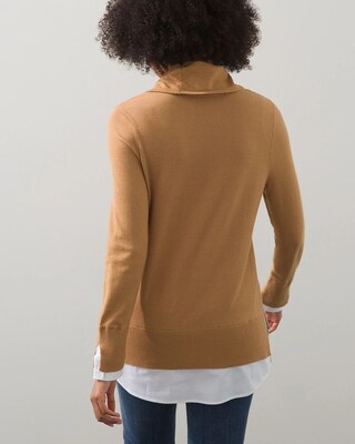 Knit and Woven Pullover Sweater