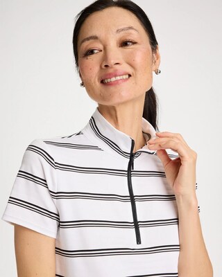 Zenergy® UPF Striped Half-Zip Polo click to view larger image.