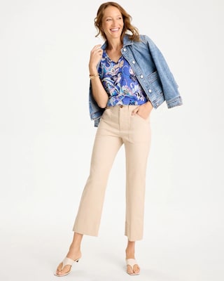 Paisley Cotton Slub Epaulette Tee click to view larger image.