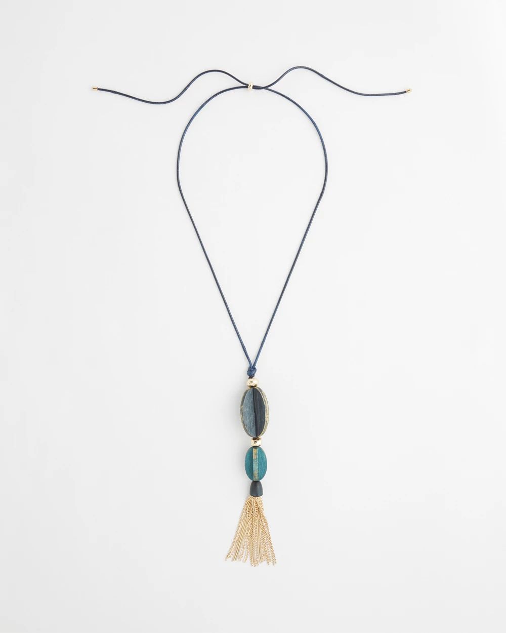 Adjustable Painted Wood Pendant Necklace