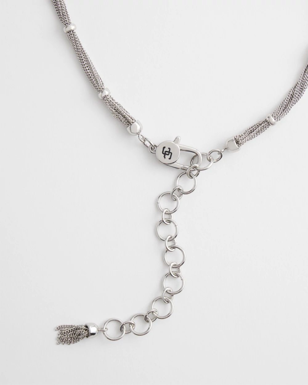 Silver Tone Single Strand Necklace click to view larger image.