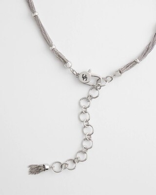 Silver Tone Single Strand Necklace click to view larger image.