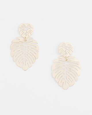 No Droop™ Gold Tone Leaf Earrings