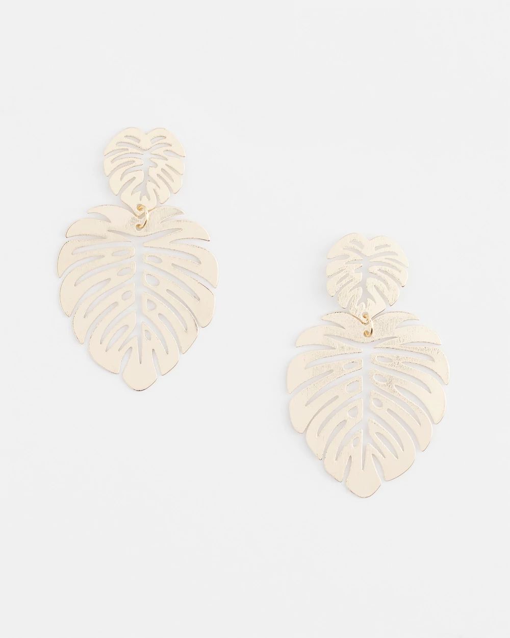 No Droop™ Gold Tone Leaf Earrings