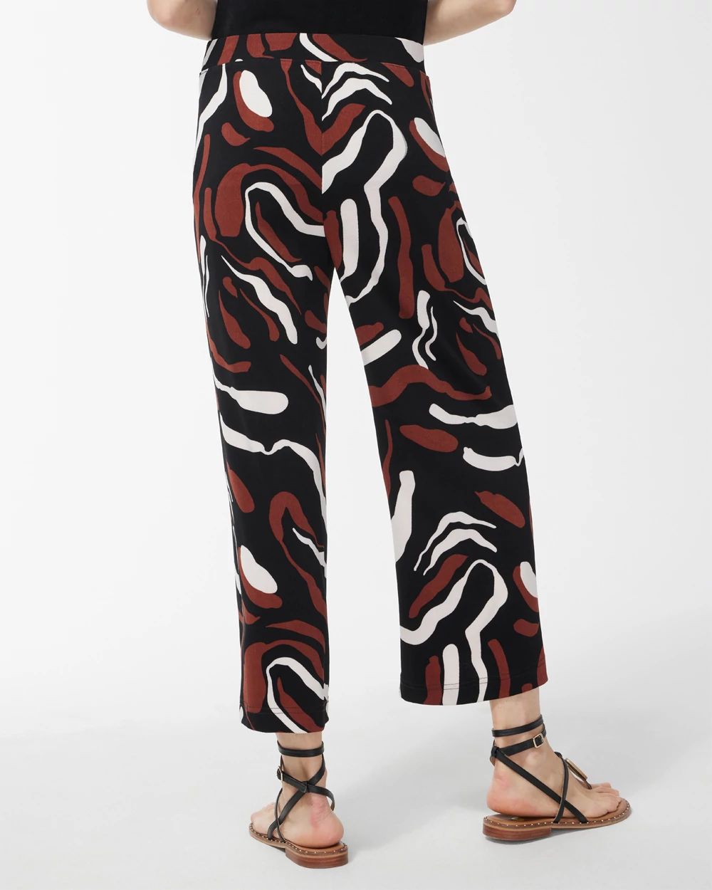 Petite Travelers Abstract Print Crops