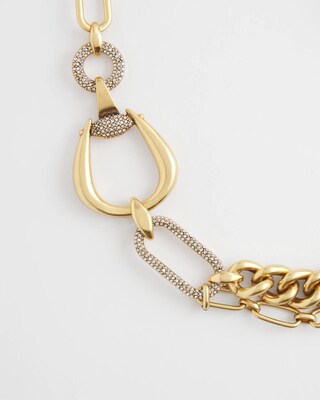 Gold Tone Horsebit Necklace