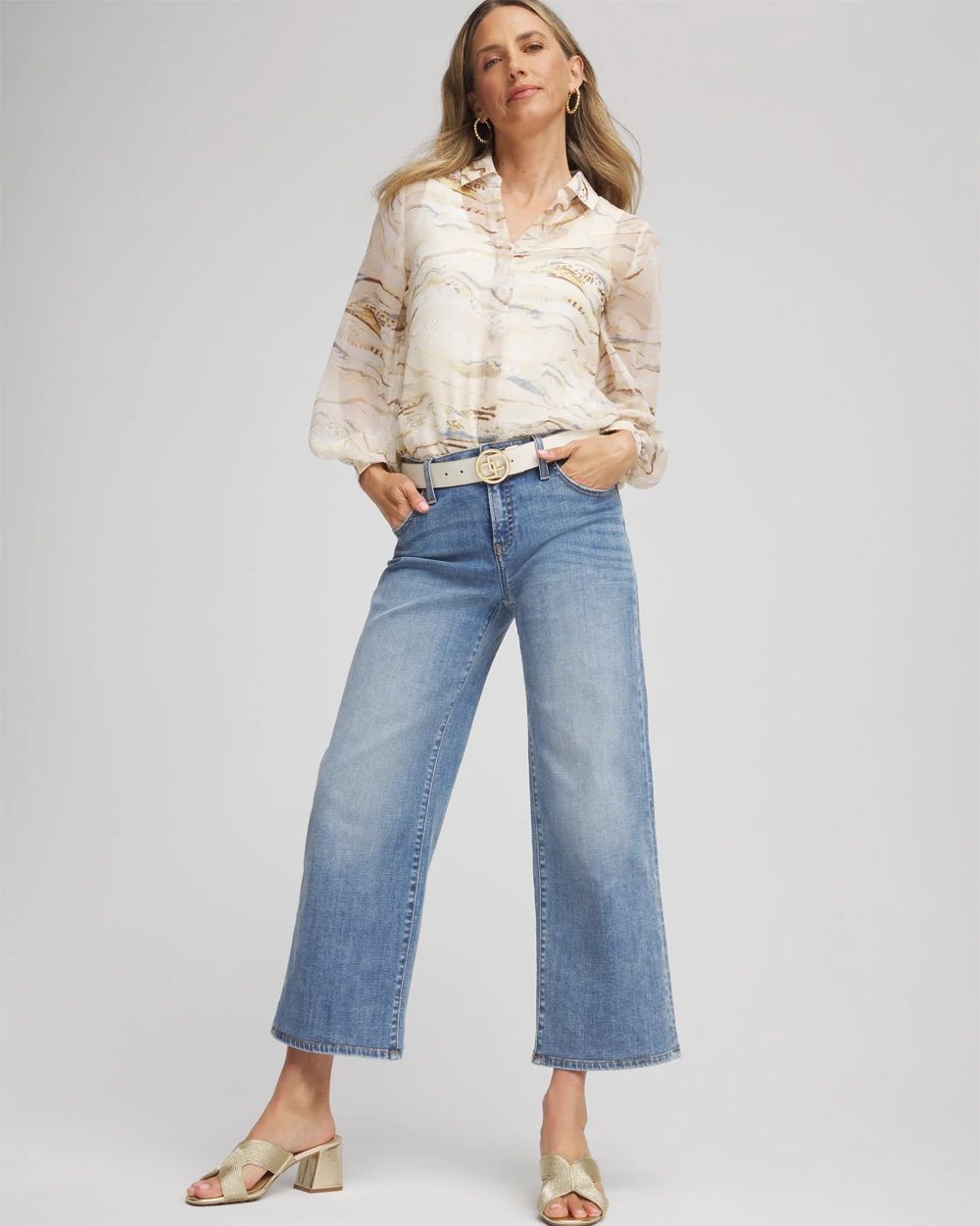 Girlfriend Cropped Wide-Leg Jean click to view larger image.