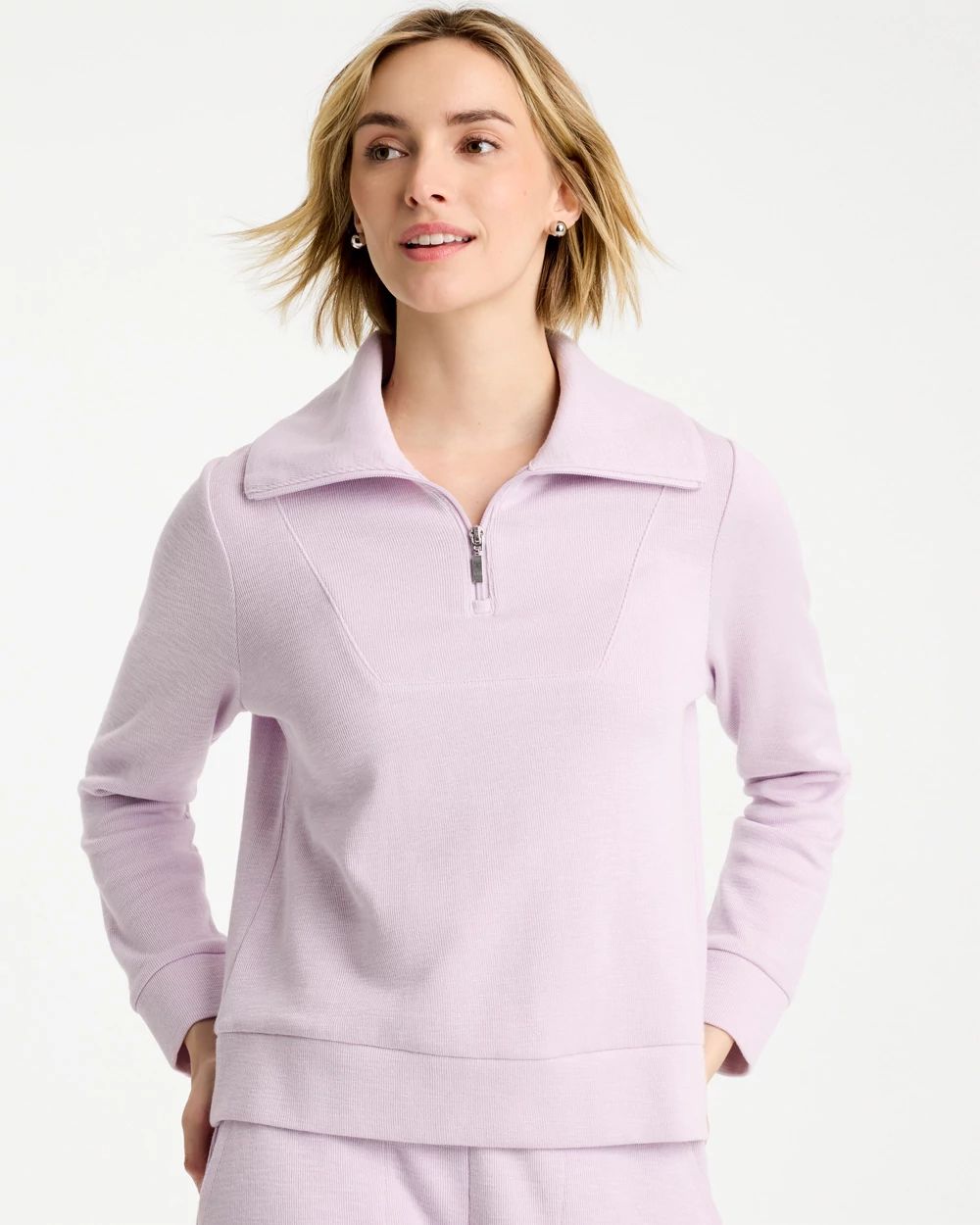 Zenergy® Beach Slub Half-Zip Pullover Top