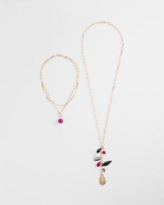 Purple Beaded Convertible Necklace click to view larger image.