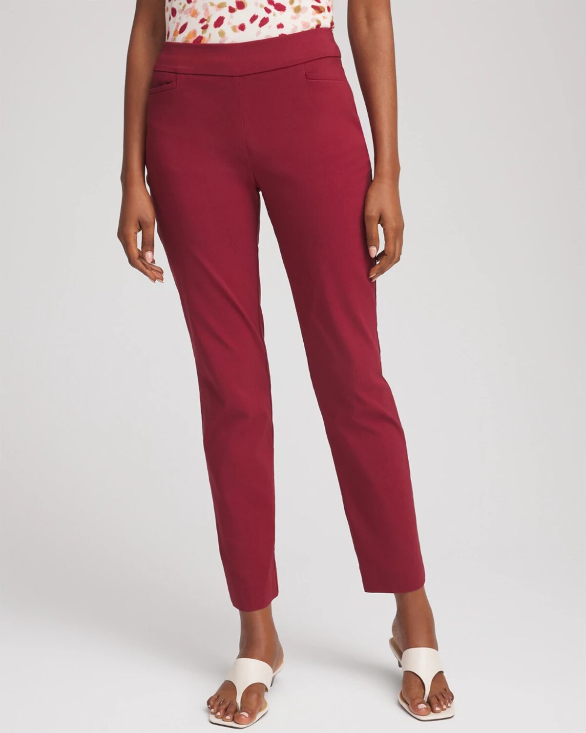 Chico's Petite Brigitte Slim Ankle Pants In Russet Red In Red