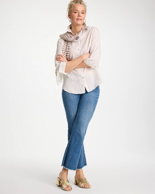 No Iron™ Striped Linen Shirt click to view larger image.