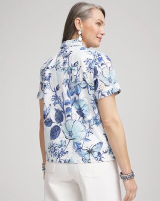 Butterfly Voile Short Sleeve Shirt click to view larger image.