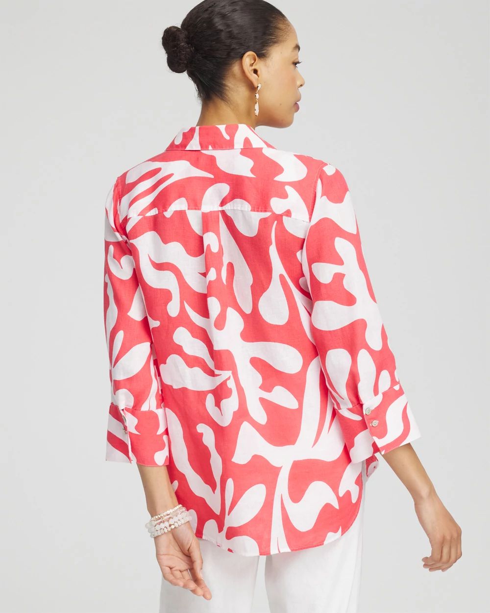 No Iron™ Linen Reef 3/4 Sleeve Shirt