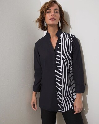 No-Iron Stretch Animal Print Tunic