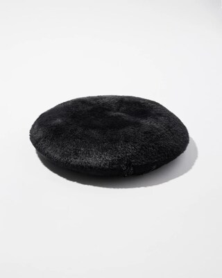 Embellished Faux Fur Beret