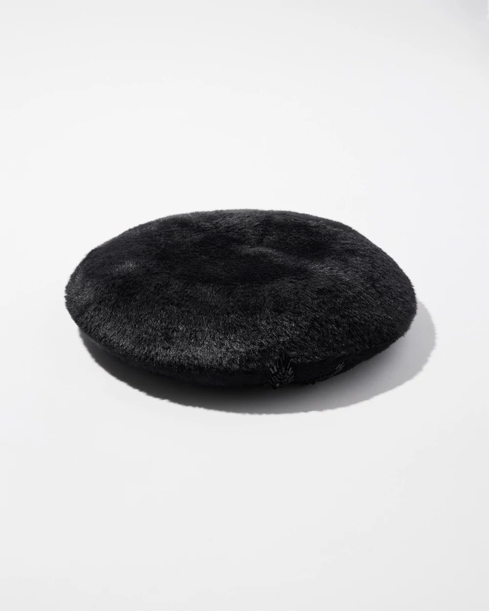Embellished Faux Fur Beret
