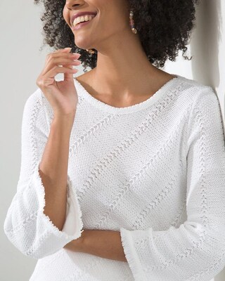 Crew Neck Fringe Hem Sweater