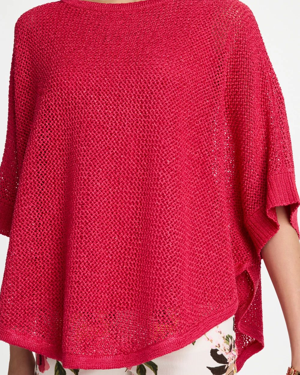 Boatneck Rounded Hem Poncho click to view larger image.