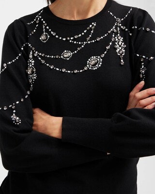 Crystal Chandelier Pullover Sweater