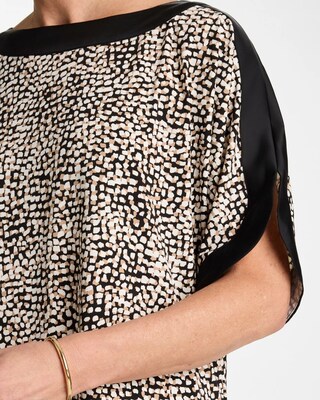 Printed Jersey & Satin Dolman Tee click to view larger image.