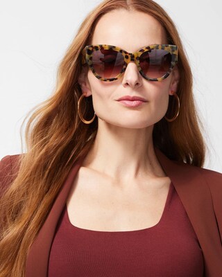 Shiny Faux Tort Sunglasses