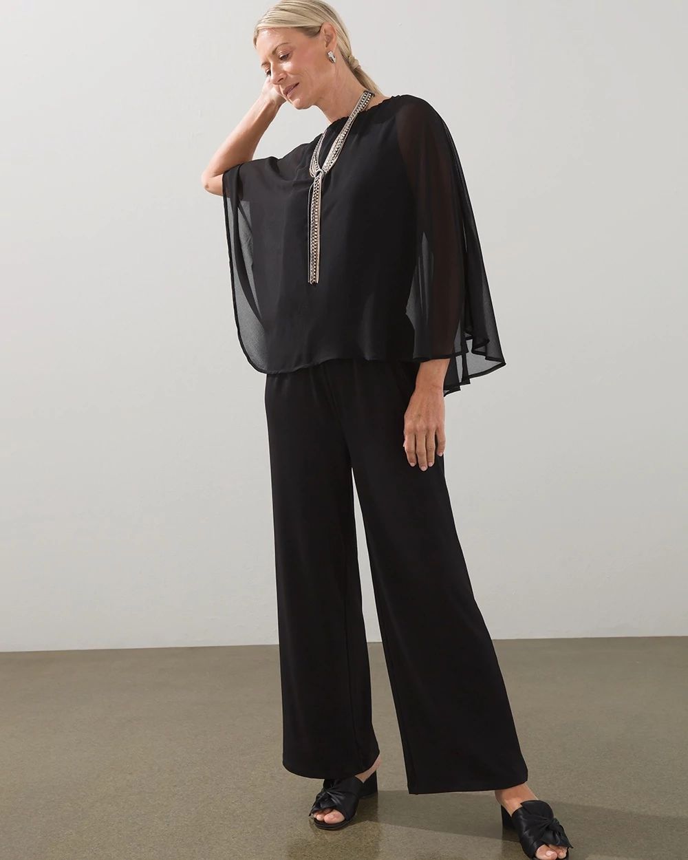 Chiffon Overlay Jumpsuit