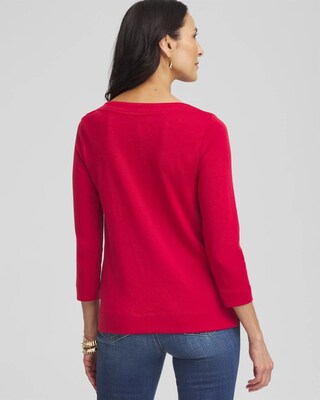 3/4 Sleeve Bateau Neck Tee click to view larger image.