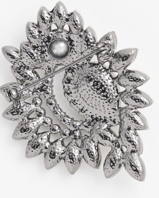 Rhinestone Hematite Brooch