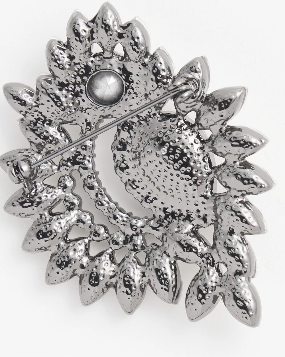 Rhinestone Hematite Brooch