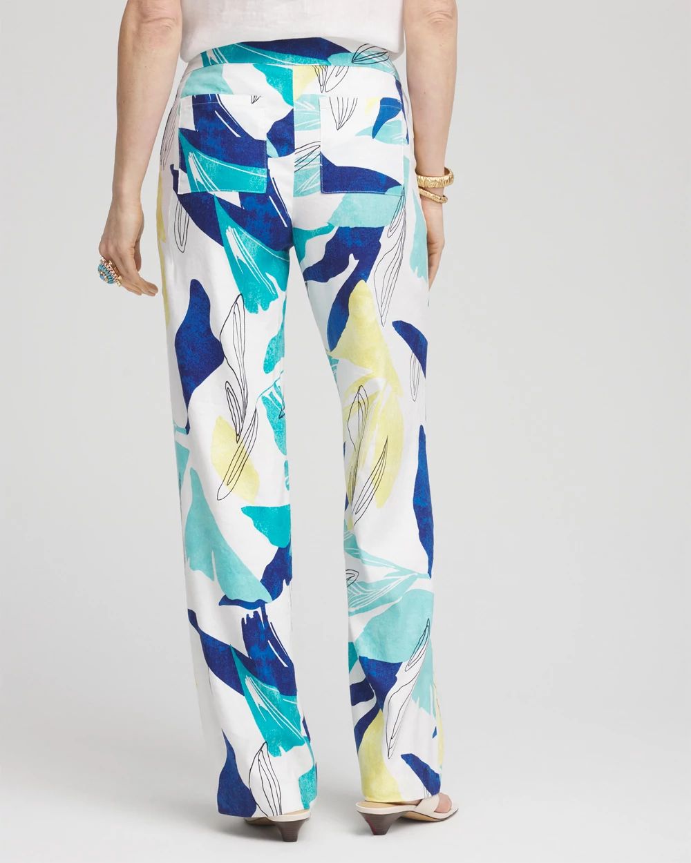 Tropical Linen Stretch Relaxed Pants
