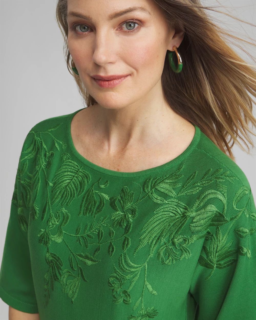 Embellished Dolman Pullover Sweater