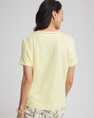 Sweater Trim Linen Tee click to view larger image.