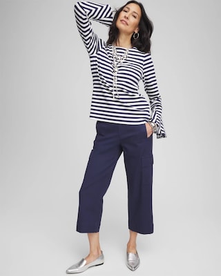 Cargo Straight Leg Cropped Pants click to view larger image.