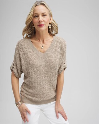 Mini Sequin Stitch Pullover Sweater