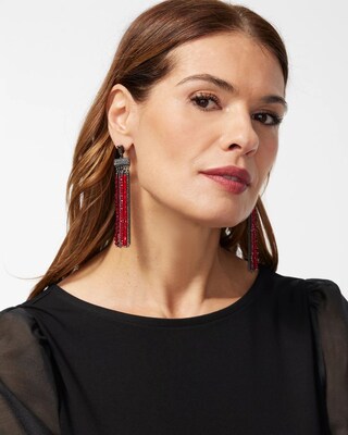 Red Tassel Earrings