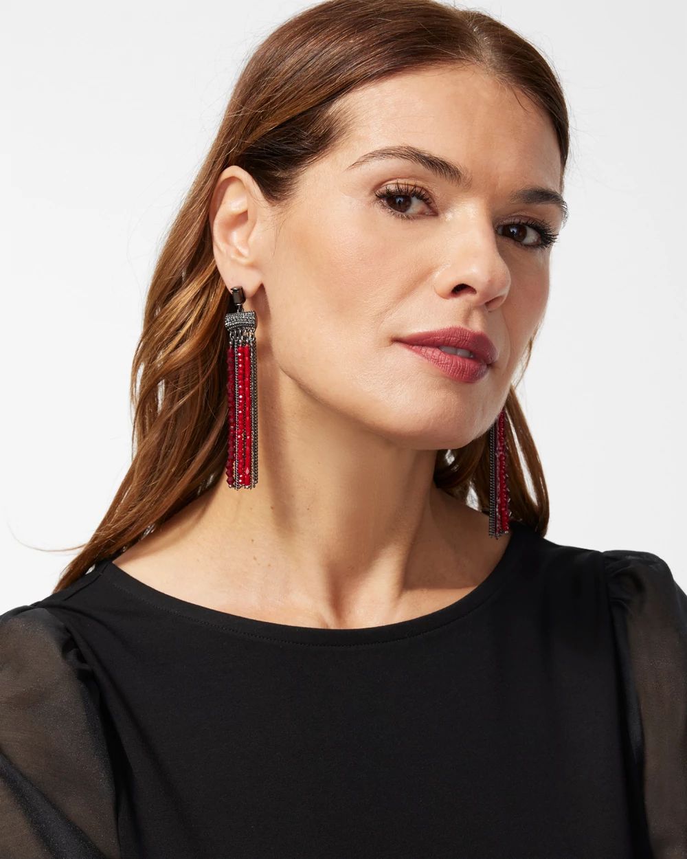 Red Tassel Earrings