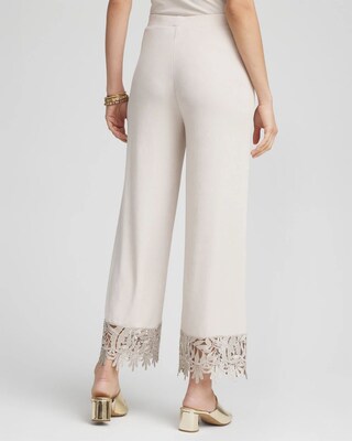 Petite Travelers™ Lace Trim Cropped Pants click to view larger image.