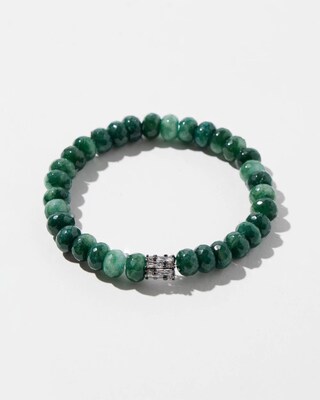 Jade Pavé Barrel Stretch Bracelet