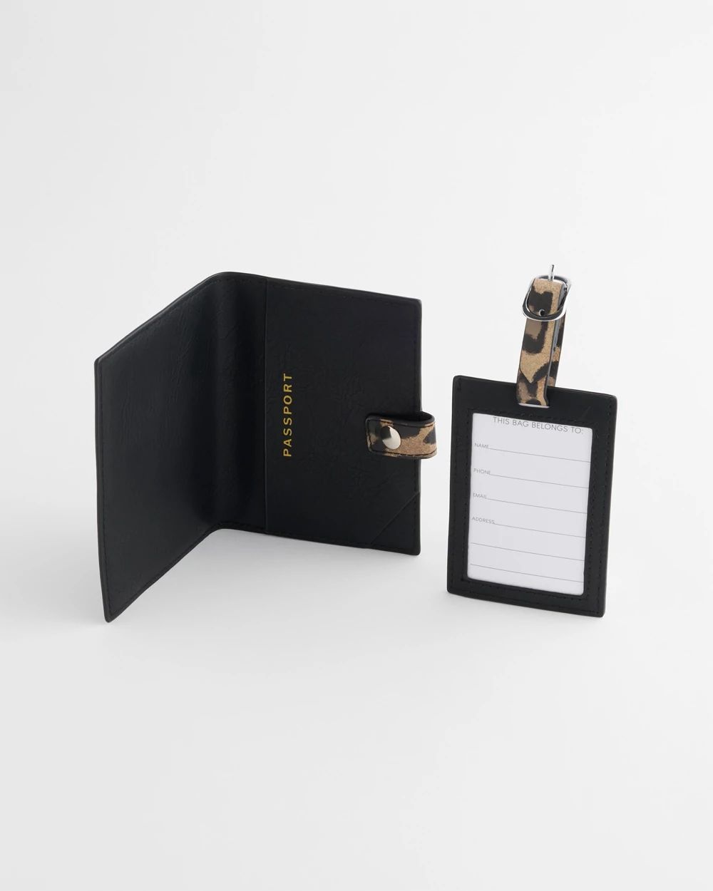 Gift with Purchase Personalized Passport Holder Luggage Tag Set click to view larger image.